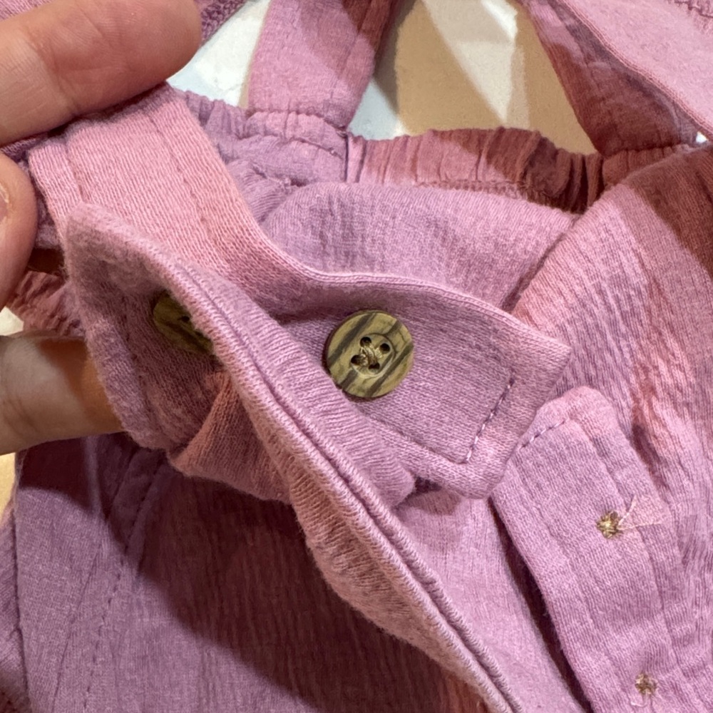 Carter's Mauve Ruffle Strap Romper - Picture 3 of 5